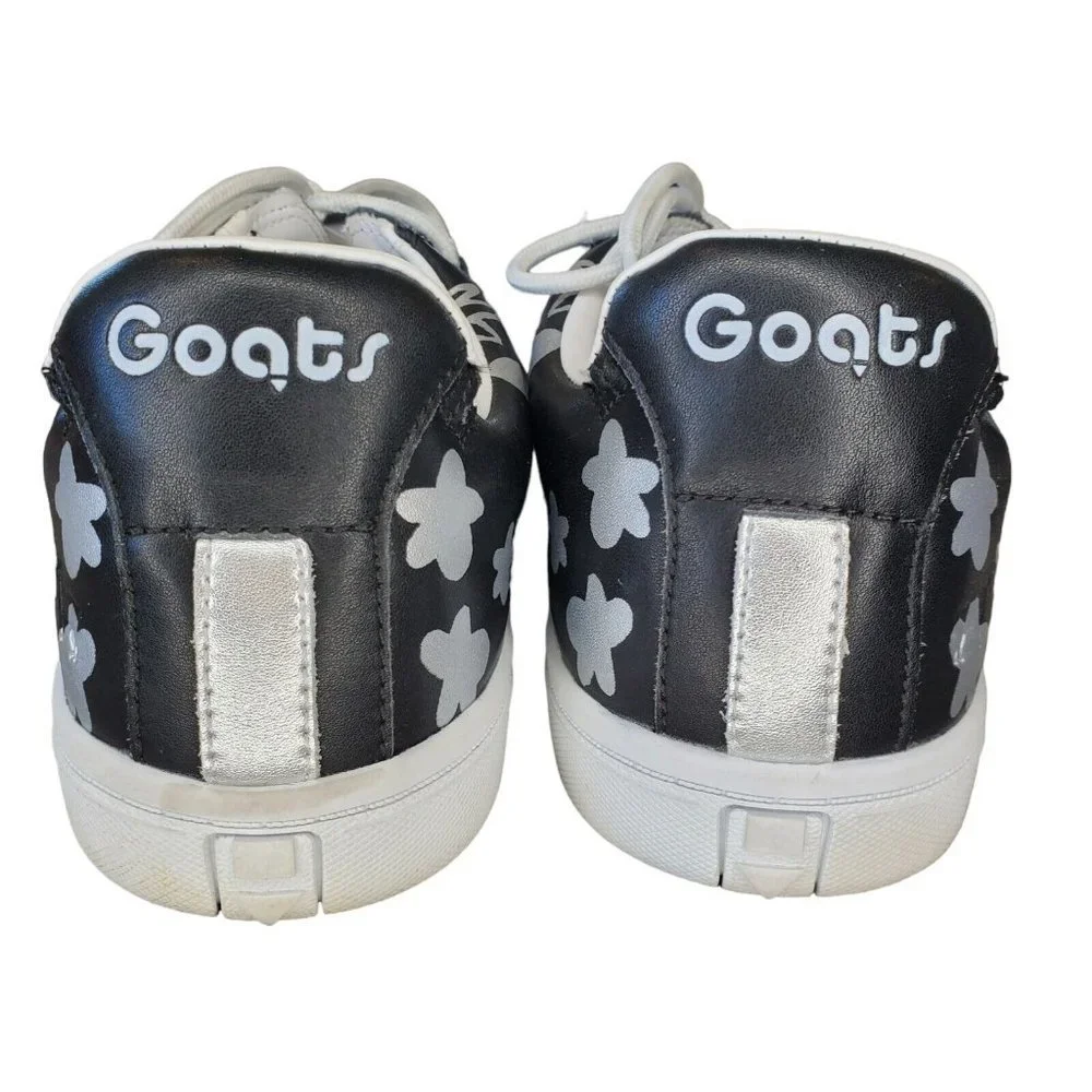 Goats Size 9‎ Sharpie Marker black Silver Leather Laceup Fashion Sneakers Slipon